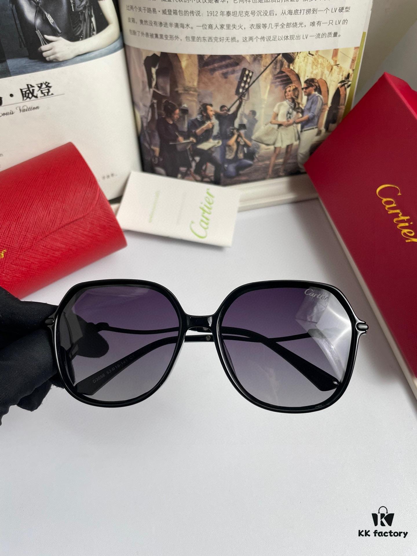 New Women's Cartier Sunglasses with PC Frame and Temples; Imported POLAREX High-Definition Polarized Lenses. Versatile Oversized Sunglasses That Are Flattering and Slimming