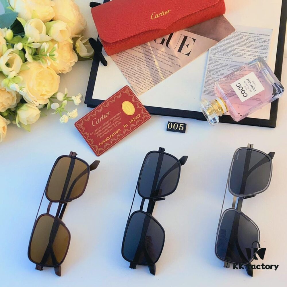 Cartier New Fashion Pilot Sunglasses, Metal Dual-Bridge Polarized Sun Glasses for Men, 2024