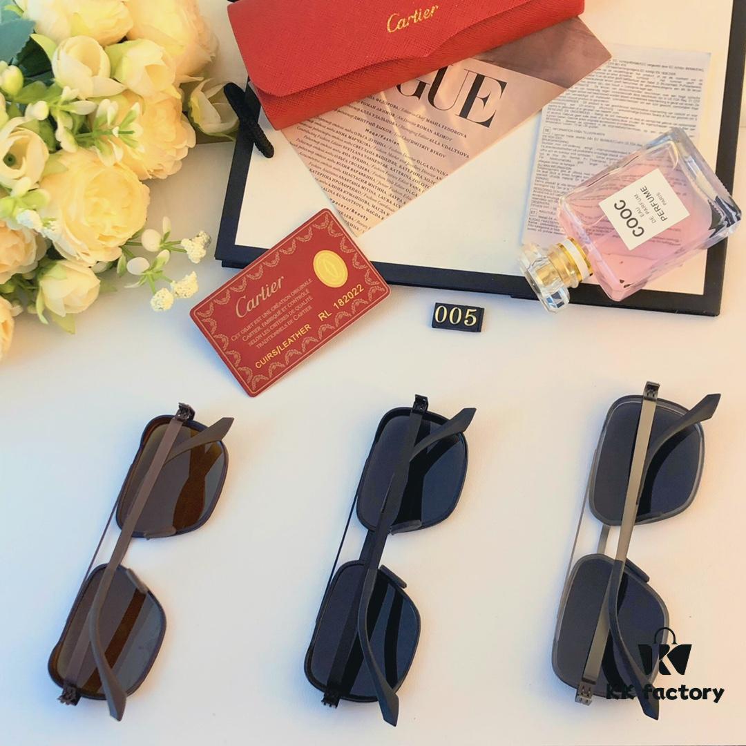 Cartier New Fashion Pilot Sunglasses, Metal Dual-Bridge Polarized Sun Glasses for Men, 2024