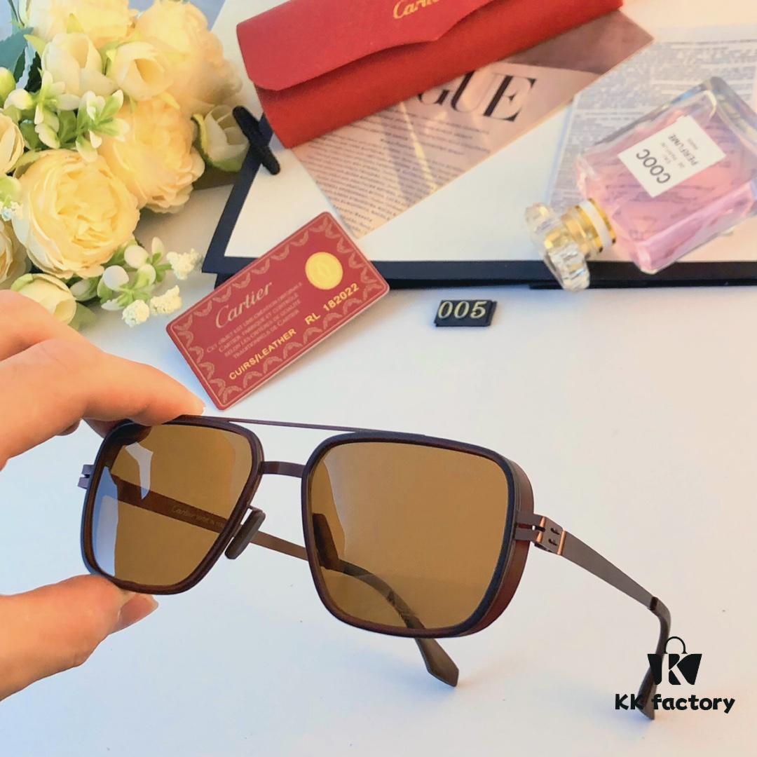 Cartier New Fashion Pilot Sunglasses, Metal Dual-Bridge Polarized Sun Glasses for Men, 2024