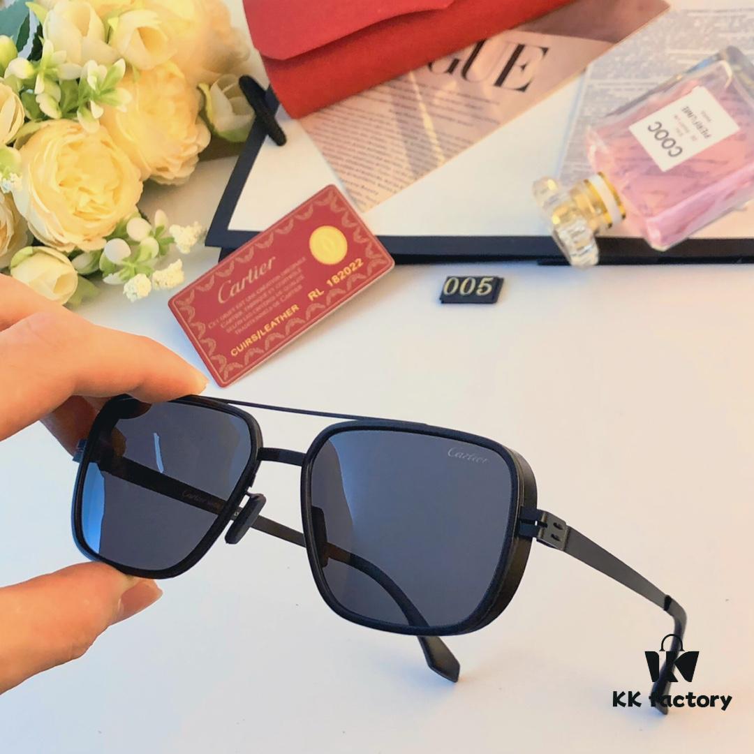 Cartier New Fashion Pilot Sunglasses, Metal Dual-Bridge Polarized Sun Glasses for Men, 2024