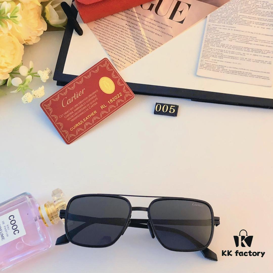 Cartier New Fashion Pilot Sunglasses, Metal Dual-Bridge Polarized Sun Glasses for Men, 2024