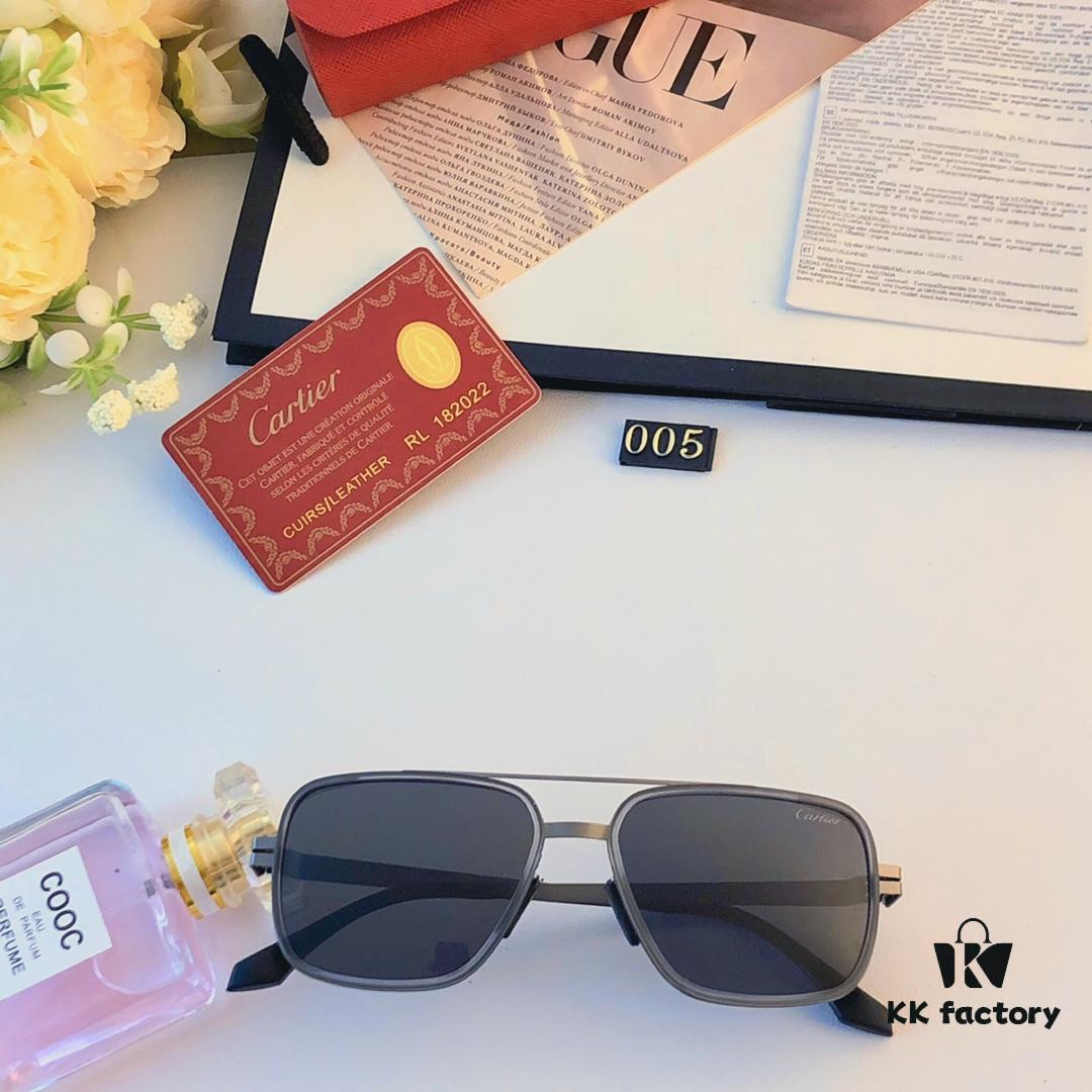 Cartier New Fashion Pilot Sunglasses, Metal Dual-Bridge Polarized Sun Glasses for Men, 2024