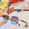 Cartier European and American style square frame double bridge sunglasses fashionable versatile sunglasses metal glasses cross-border viral bestseller