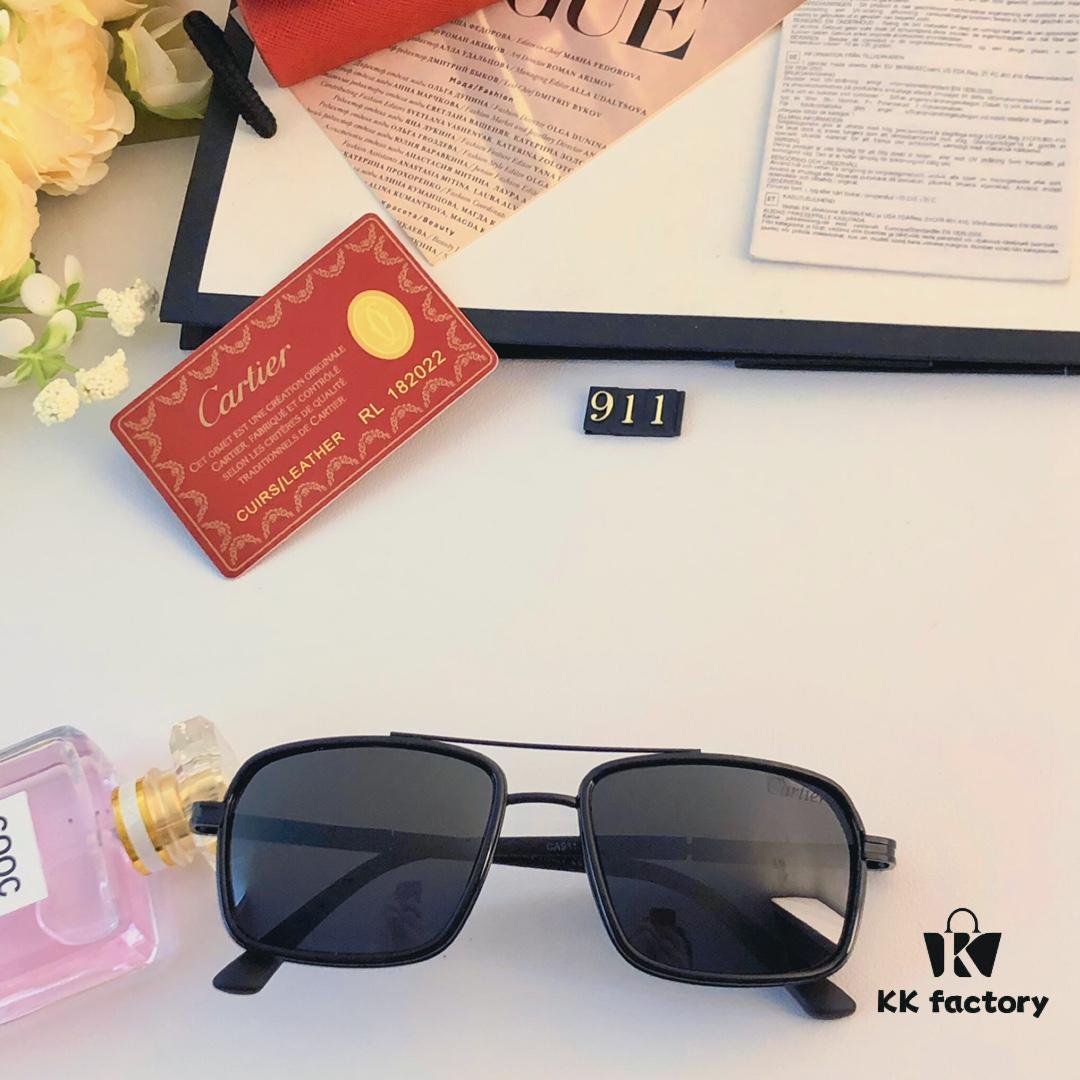 Cartier New Fashion Pilot Metal Double-Bridge Sunglasses for Men with Polarized Lenses