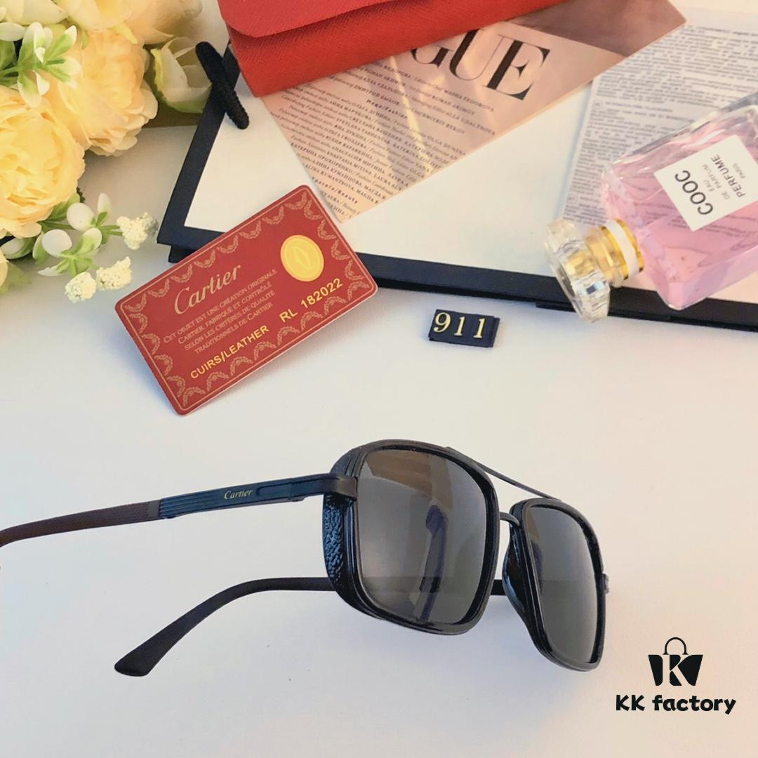 Cartier New Fashion Pilot Metal Double-Bridge Sunglasses for Men with Polarized Lenses