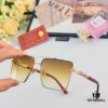 Cartier Stylish Square Oversized Sunglasses for Men, Gold-Frame Trendy UV-Protection Glasses, Slimming Design for Large Faces