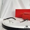 Cartier CT00420O Metal Spring Temple Wood Tips Optical Eyeglasses for Prescription, Size: 55-18-140