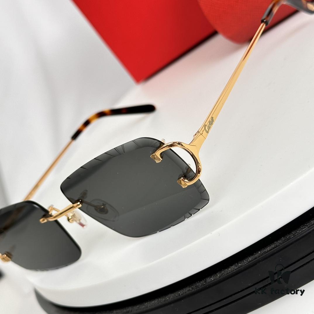 Cartier Official Website New Arrival Business Men's Frameless Eyeglasses, Ultra-Lightweight Frame, Original Quality with Excellent Craftsmanship, Suitable for Prescription Lenses Replacement. MODEL: CT00920 SIZE: 59□19-140