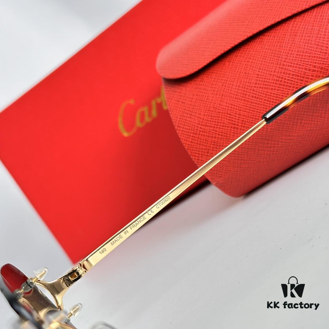 Cartier Official Website New Arrival Business Men's Frameless Eyeglasses, Ultra-Lightweight Frame, Original Quality with Excellent Craftsmanship, Suitable for Prescription Lenses Replacement. MODEL: CT00920 SIZE: 59□19-140