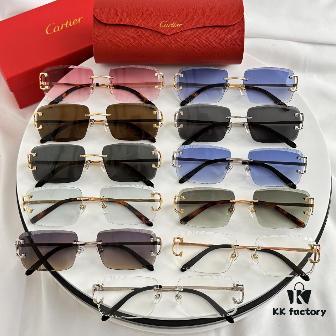 Cartier Official Website New Arrival Business Men's Frameless Eyeglasses, Ultra-Lightweight Frame, Original Quality with Excellent Craftsmanship, Suitable for Prescription Lenses Replacement. MODEL: CT00920 SIZE: 59□19-140