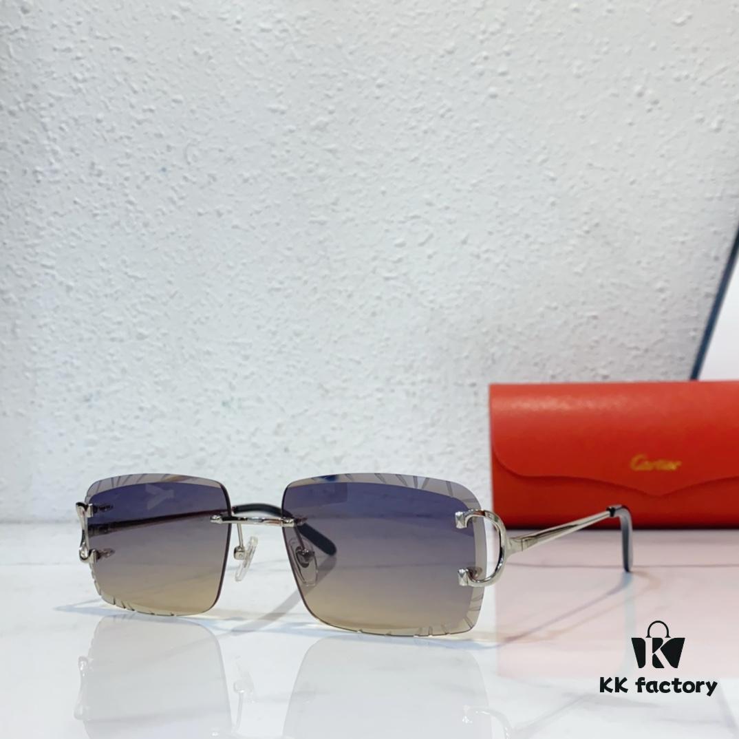 Cartier Official Website New Arrival Business Men's Frameless Eyeglasses, Ultra-Lightweight Frame, Original Order Quality, Excellent Craftsmanship and Detail, Suitable for Prescription Lenses Replacement MODERL: CT00920 SIZE: 59-19-140