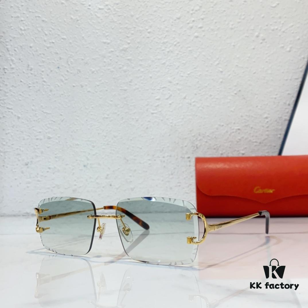 Cartier Official Website New Arrival Business Men's Frameless Eyeglasses, Ultra-Lightweight Frame, Original Order Quality, Excellent Craftsmanship and Detail, Suitable for Prescription Lenses Replacement MODERL: CT00920 SIZE: 59-19-140