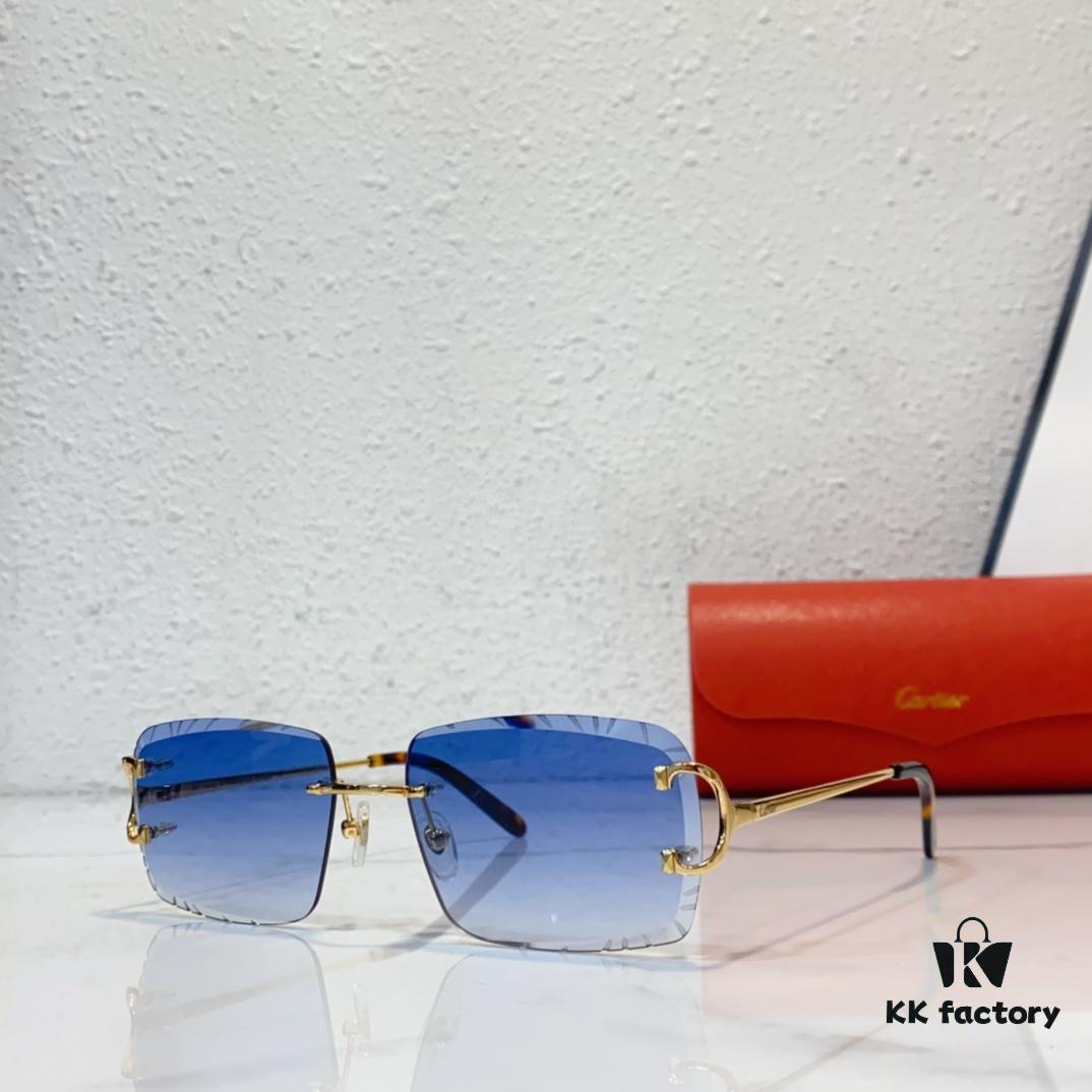 Cartier Official Website New Arrival Business Men's Frameless Eyeglasses, Ultra-Lightweight Frame, Original Order Quality, Excellent Craftsmanship and Detail, Suitable for Prescription Lenses Replacement MODERL: CT00920 SIZE: 59-19-140