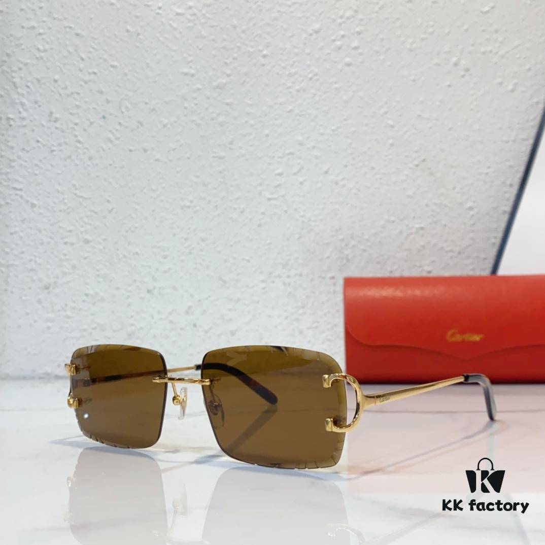 Cartier Official Website New Arrival Business Men's Frameless Eyeglasses, Ultra-Lightweight Frame, Original Order Quality, Excellent Craftsmanship and Detail, Suitable for Prescription Lenses Replacement MODERL: CT00920 SIZE: 59-19-140