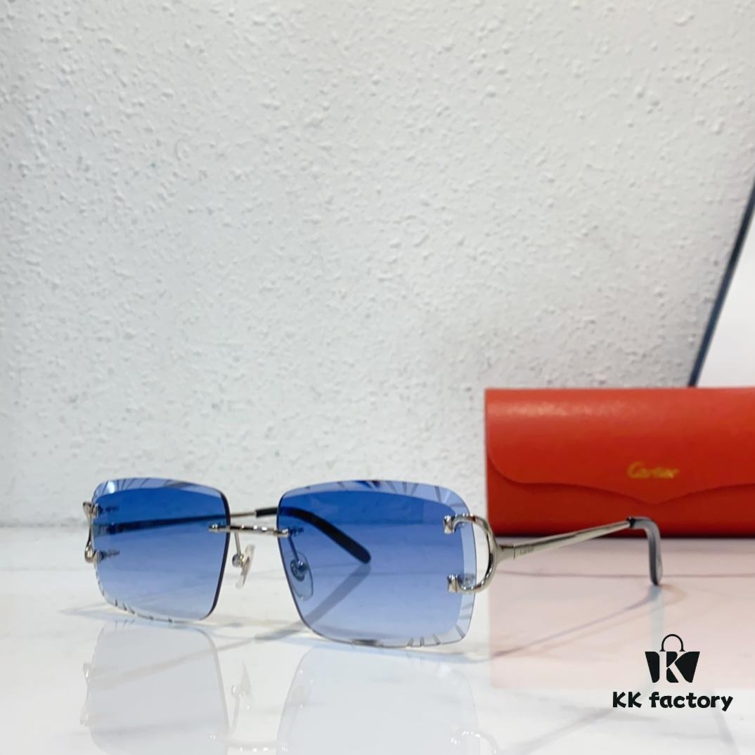 Cartier Official Website New Arrival Business Men's Frameless Eyeglasses, Ultra-Lightweight Frame, Original Order Quality, Excellent Craftsmanship and Detail, Suitable for Prescription Lenses Replacement MODERL: CT00920 SIZE: 59-19-140