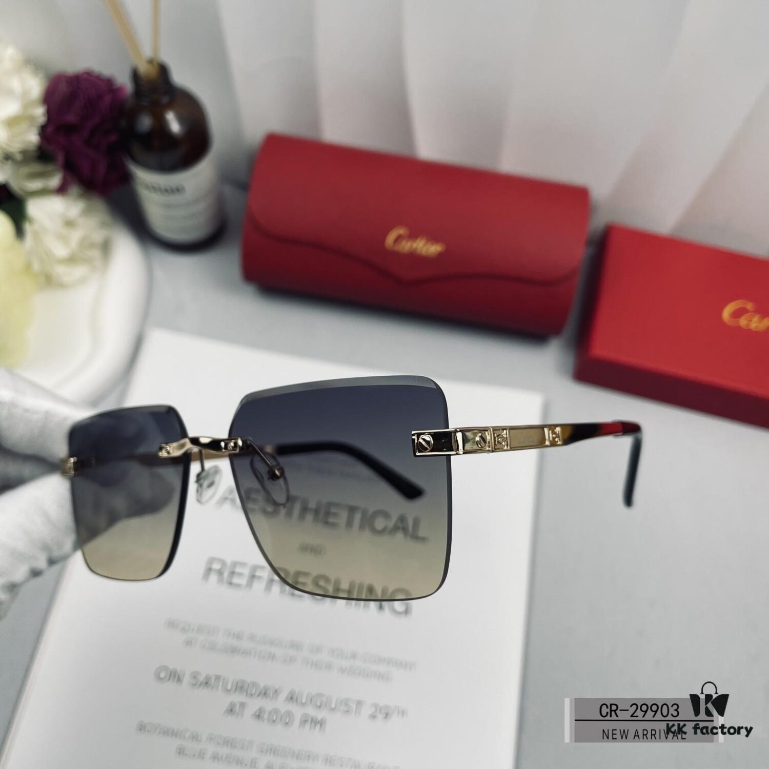 French Cartier - Cartier, Polarized Resin Lenses by Polaroid, Lightweight Metal Frame for Comfortable Wear, Size: 60-13-148, New Arrival Sunglasses Reduce Glare, Block Harmful Radiation, Essential for Travel and Styling, Suitable for Driving, Original Quality – Simple Yet Luxurious, Must-Have for Men