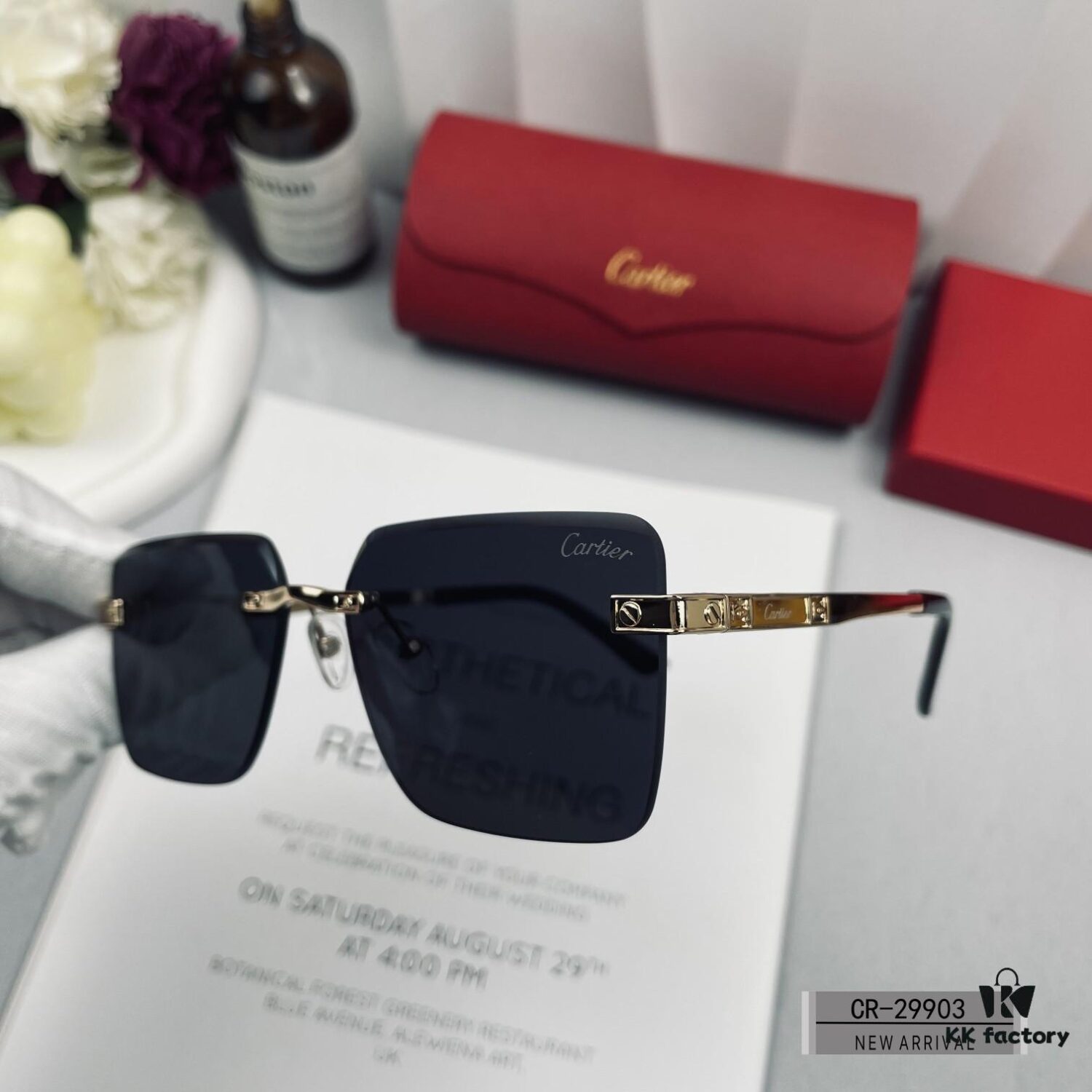 French Cartier - Cartier, Polarized Resin Lenses by Polaroid, Lightweight Metal Frame for Comfortable Wear, Size: 60-13-148, New Arrival Sunglasses Reduce Glare, Block Harmful Radiation, Essential for Travel and Styling, Suitable for Driving, Original Quality – Simple Yet Luxurious, Must-Have for Men