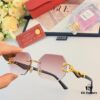 Cartier* New Style Frameless Panther Decorated Sunglasses, Retro Fashion Unisex Driving Sun Glasses