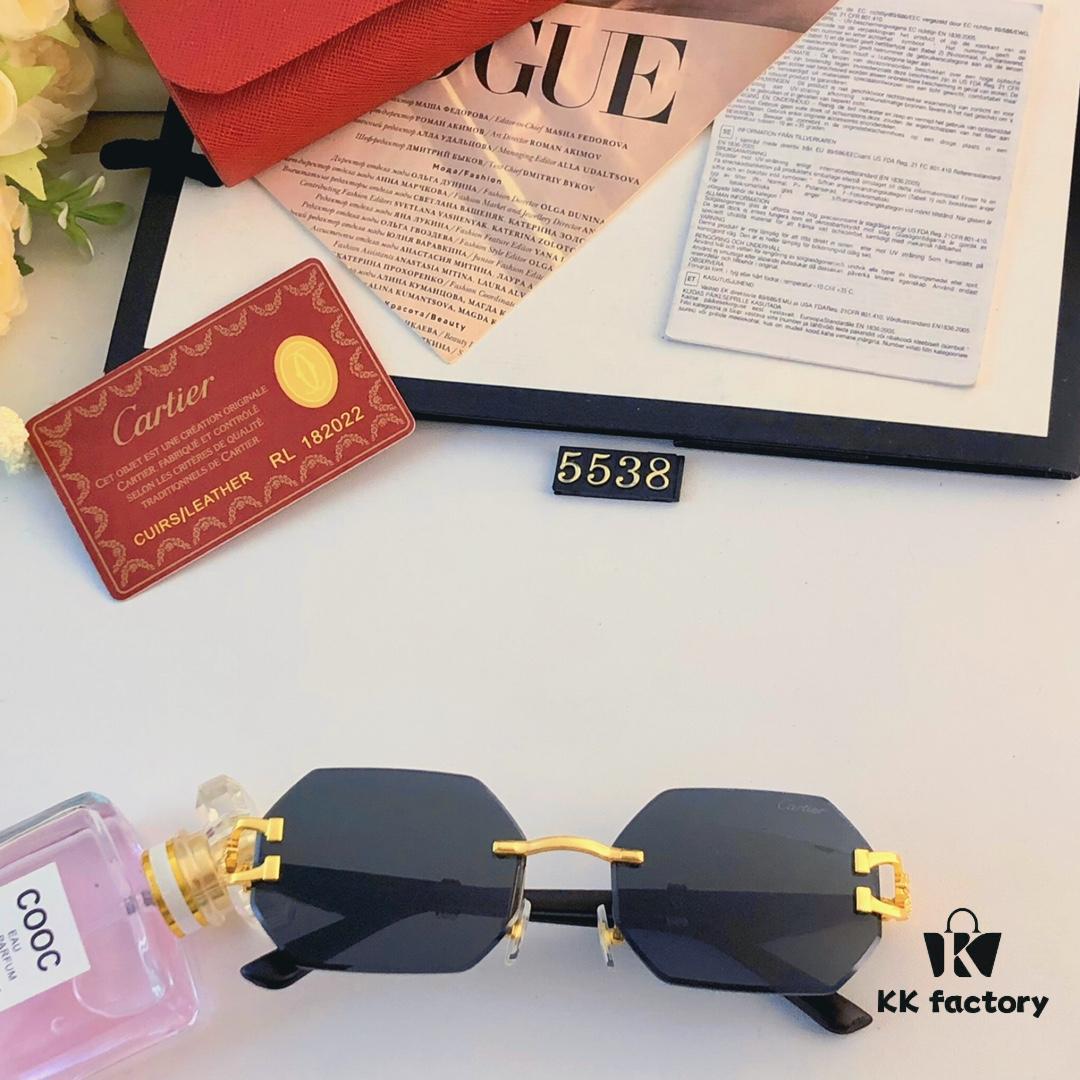 Cartier* New Style Frameless Panther Decorated Sunglasses, Retro Fashion Unisex Driving Sun Glasses