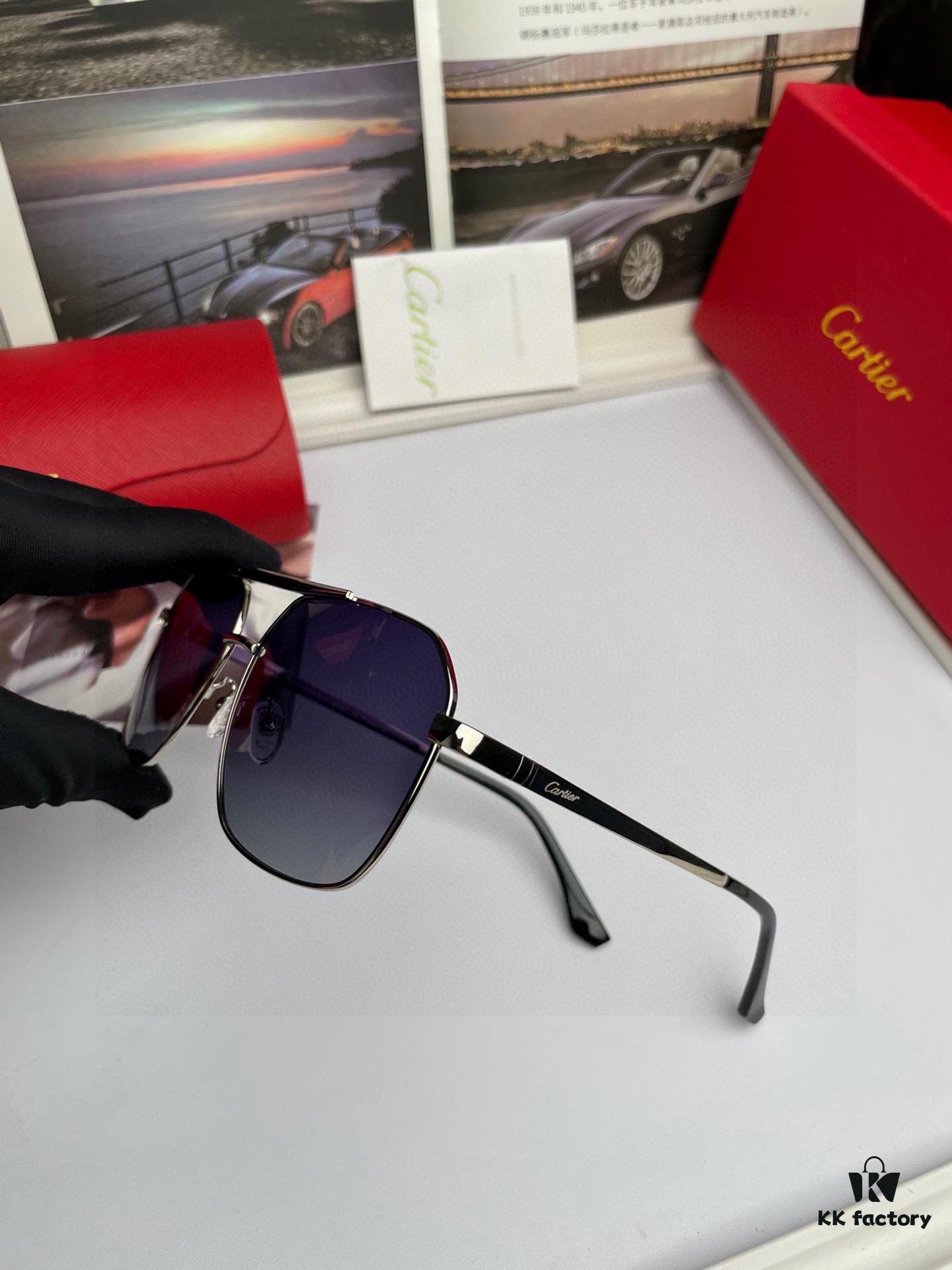 New Arrival 💥 Brand: Cartier Unisex Polarized Sunglasses with High-Definition Nylon Lenses and Metal Alloy Logo Temples