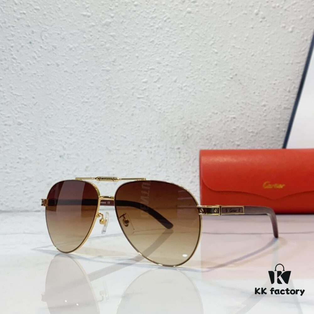 Aviator Sunglasses with Wooden Temples CARTIER MOD: CT0491 Size: 60-14-144