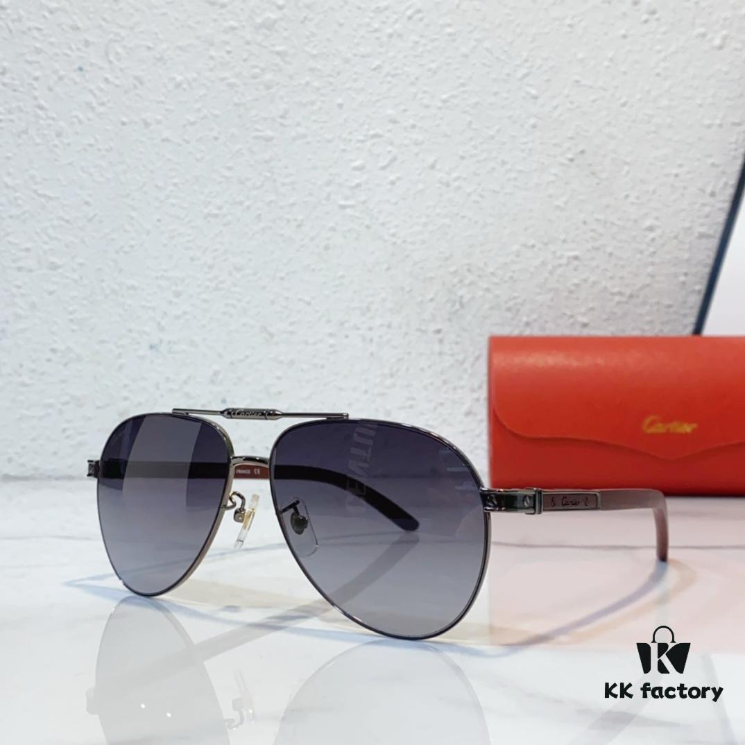 Aviator Sunglasses with Wooden Temples CARTIER MOD: CT0491 Size: 60-14-144