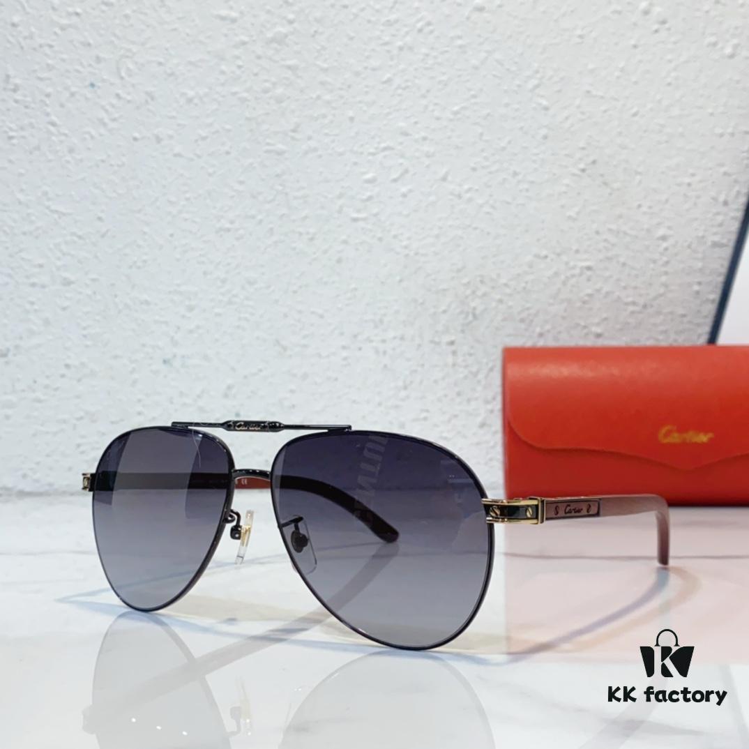 Aviator Sunglasses with Wooden Temples CARTIER MOD: CT0491 Size: 60-14-144