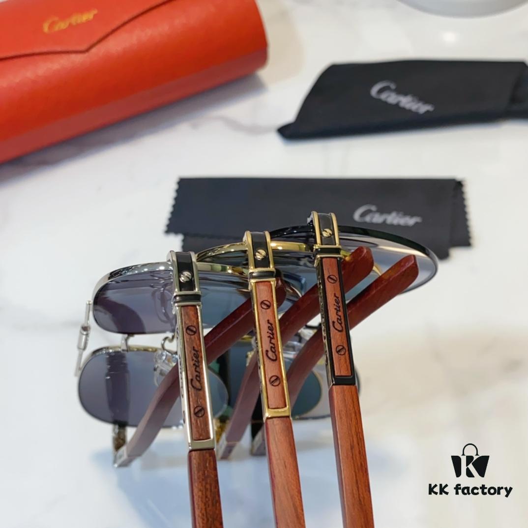 Aviator Sunglasses with Wooden Temples CARTIER MOD: CT0491 Size: 60-14-144
