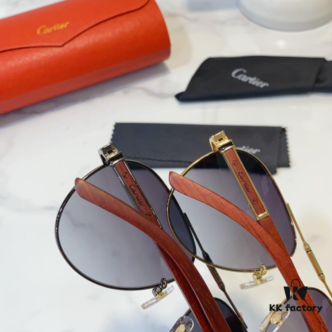 Aviator Sunglasses with Wooden Temples CARTIER MOD: CT0491 Size: 60-14-144