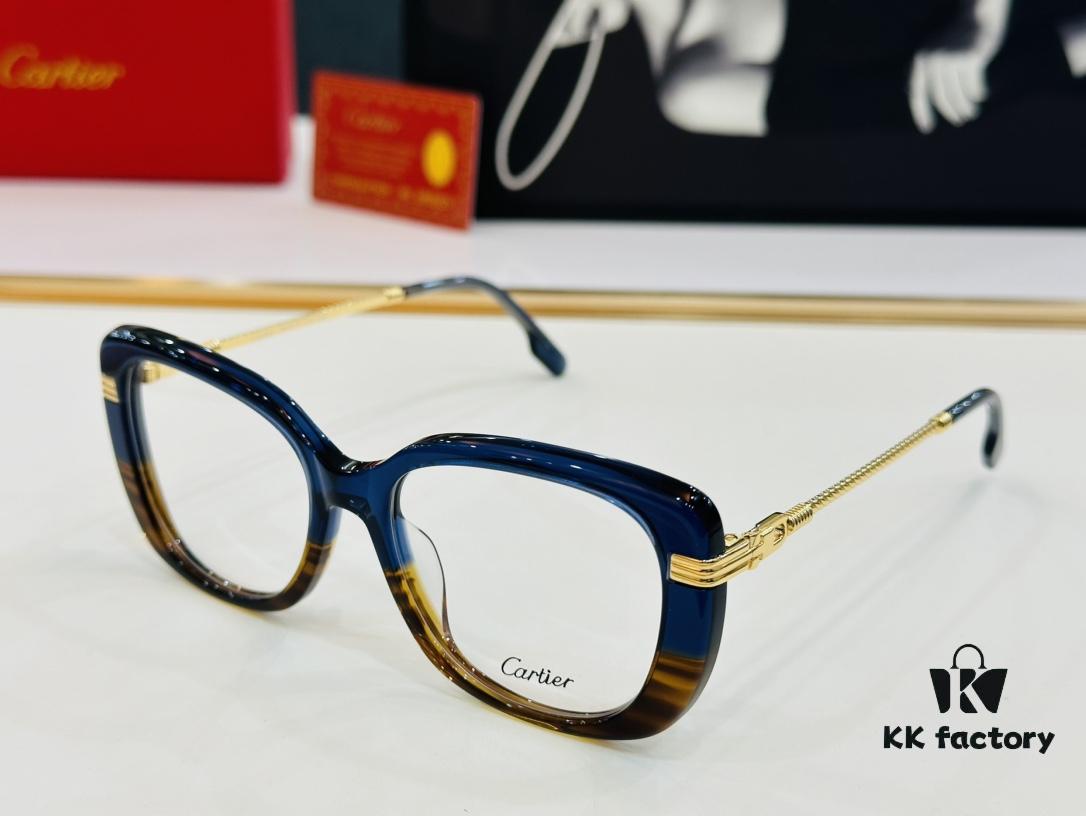 Cartier CT0377 Size 53-19-145 Unisex Stylish and Elegant Non-Prescription Frame, Suitable for All Face Shapes, Can Be Fitted with Prescription Lenses