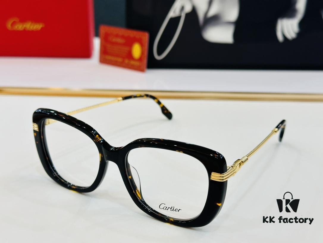 Cartier CT0377 Size 53-19-145 Unisex Stylish and Elegant Non-Prescription Frame, Suitable for All Face Shapes, Can Be Fitted with Prescription Lenses