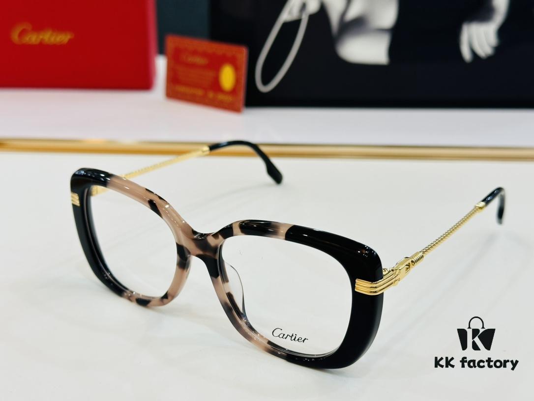 Cartier CT0377 Size 53-19-145 Unisex Stylish and Elegant Non-Prescription Frame, Suitable for All Face Shapes, Can Be Fitted with Prescription Lenses