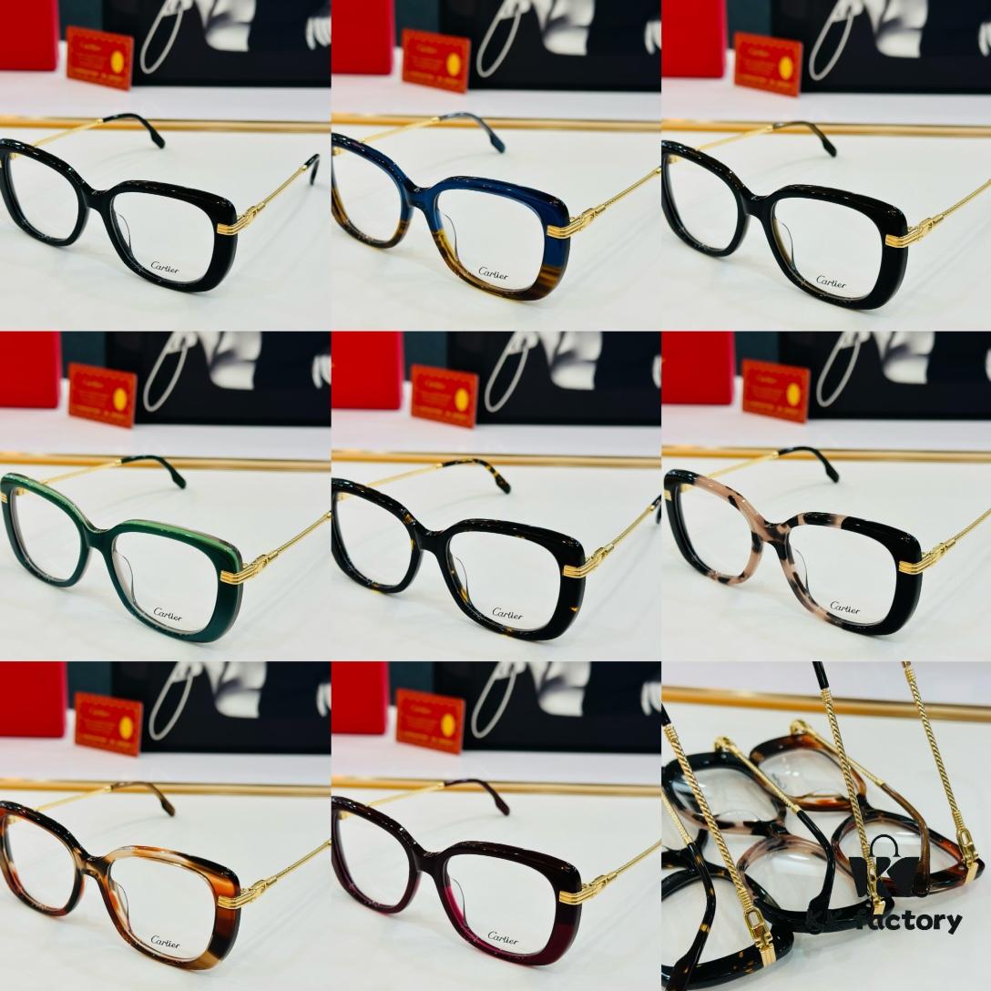 Cartier CT0377 Size 53-19-145 Unisex Stylish and Elegant Non-Prescription Frame, Suitable for All Face Shapes, Can Be Fitted with Prescription Lenses
