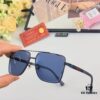 Cartier Square Metal Double-Bar Men's Sunglasses, Oversized UV Protection Fashion Trendy European and American Style Sun Glasses