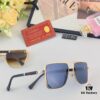 Cartier Square Metal Double-Bar Men's Sunglasses, Oversized UV Protection Fashion Trendy European and American Style Sun Glasses