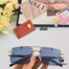 Cartier Retro Panther Rimless Cut-out Sunglasses, Fashionable Square Wooden Frame Unisex Sun Glasses