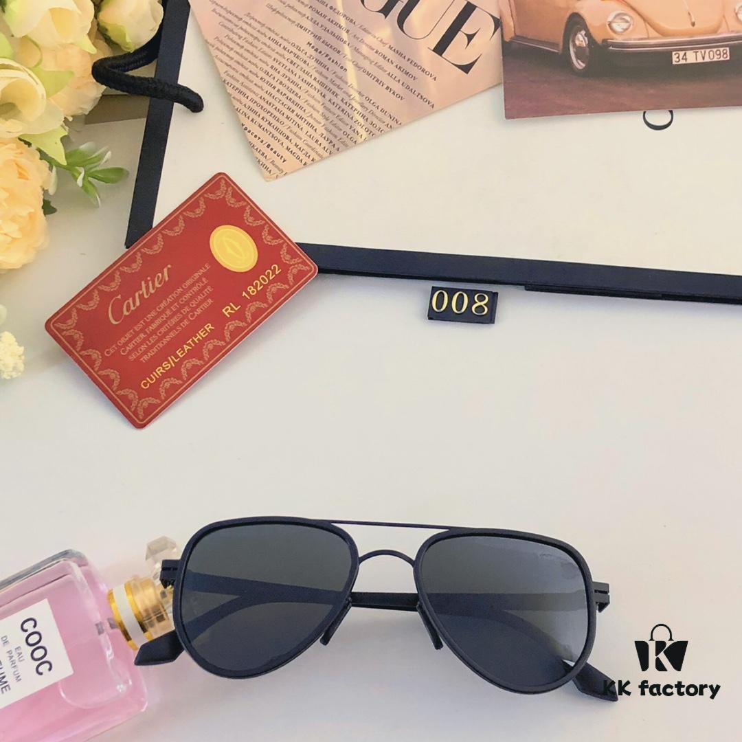 Cartier Pilot-Style Men's Double-Bridge Sunglasses, Stylish and Cool for Driving, UV Protection