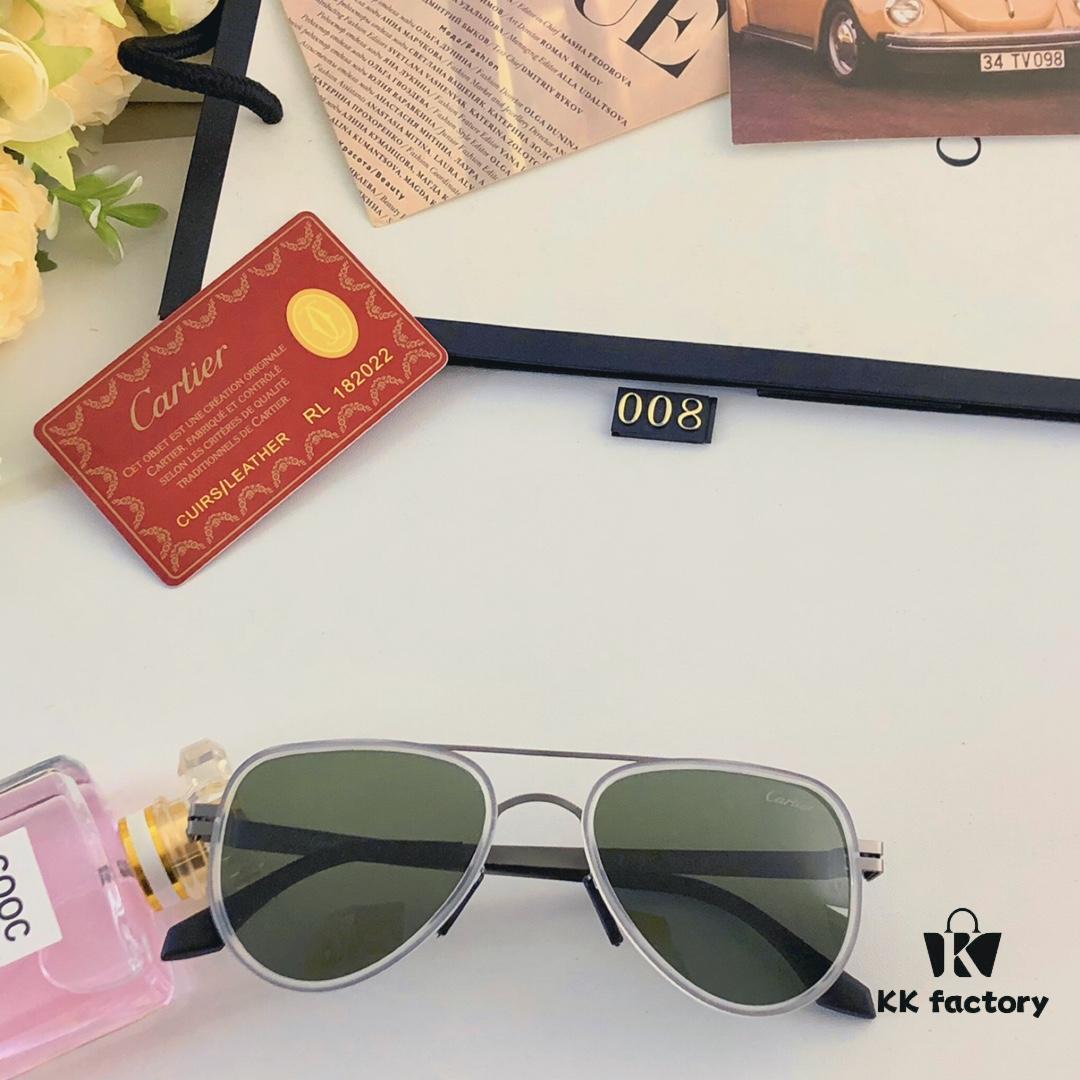 Cartier Pilot-Style Men's Double-Bridge Sunglasses, Stylish and Cool for Driving, UV Protection