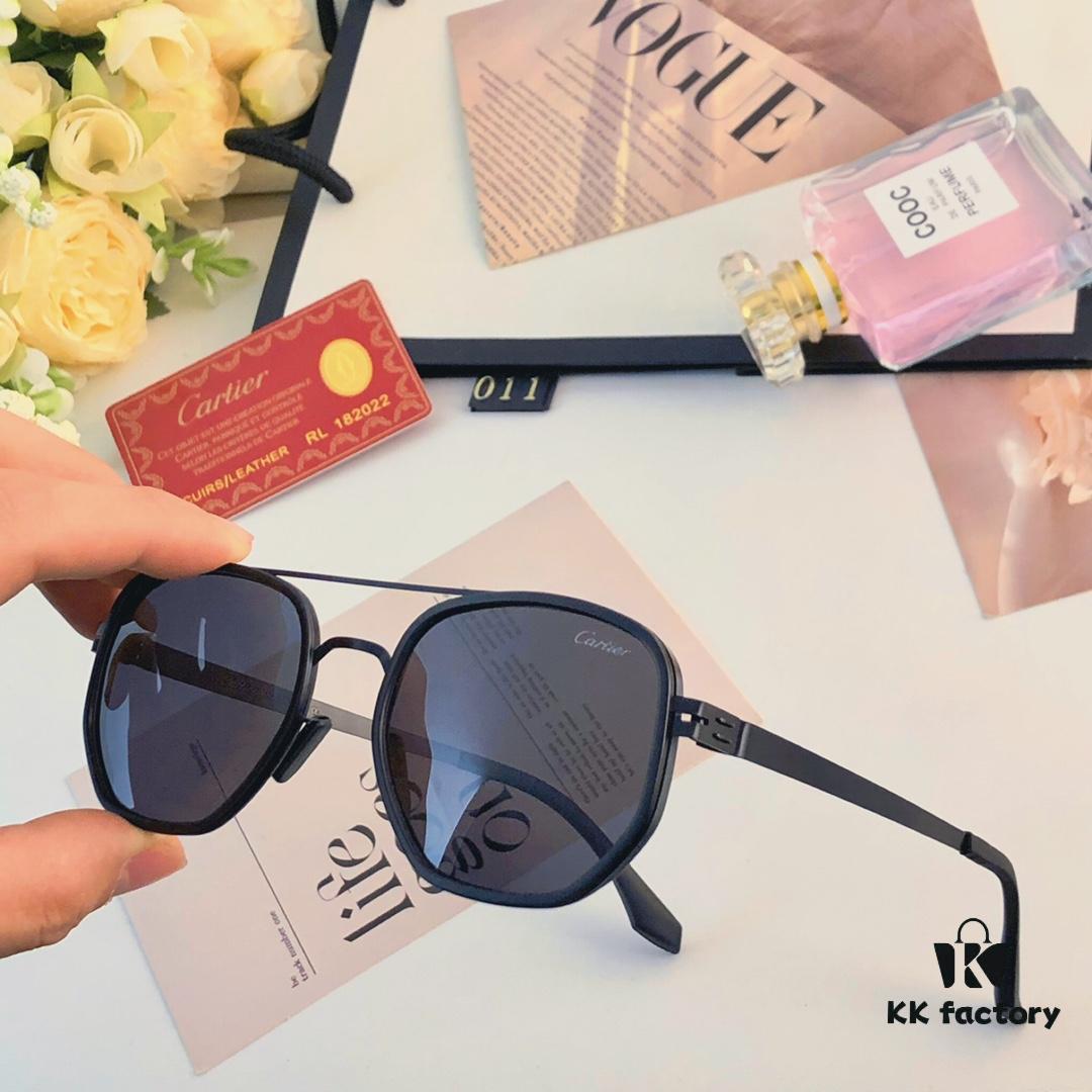 Cartier New Fashion Pilot Sunglasses with Metal Frame, Premium Double-Bridge Design, Suitable for Prescription and Polarized Lenses