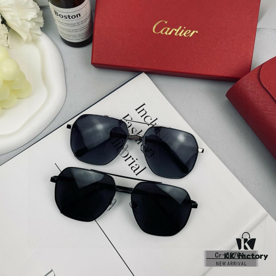 Cartier France - Polarized Sunglasses for Men with POLAROID Resin Lenses, Lightweight Metal Frame, Stylish and Comfortable, Ideal for Driving and Travel