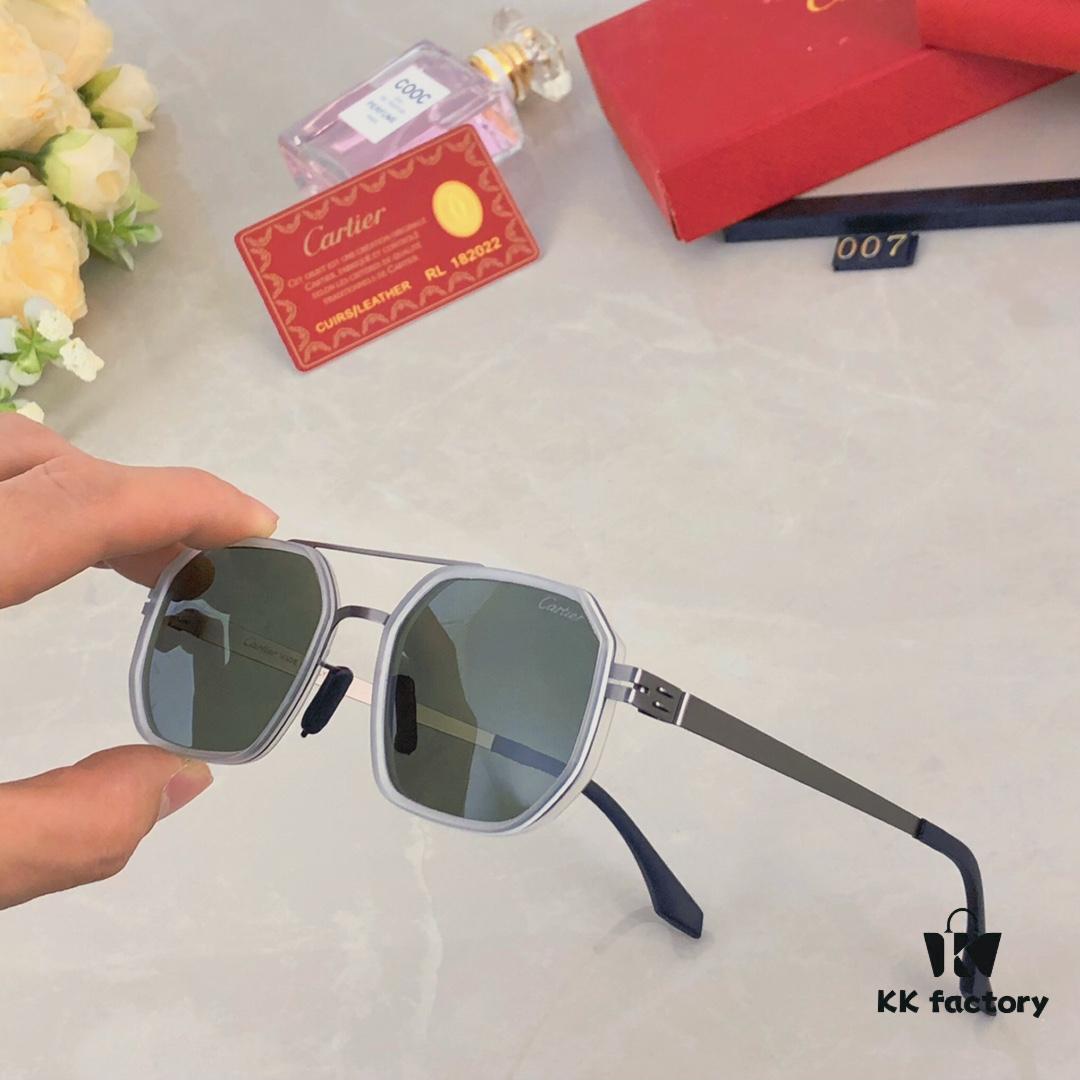 Cartier Double Bridge Sunglasses for Men, Stylish and Trendy Unisex Sun Glasses, Fashionable UV Protection Driving Eyewear