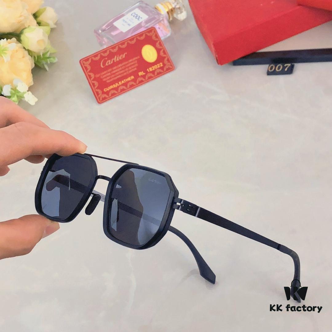 Cartier Double Bridge Sunglasses for Men, Stylish and Trendy Unisex Sun Glasses, Fashionable UV Protection Driving Eyewear