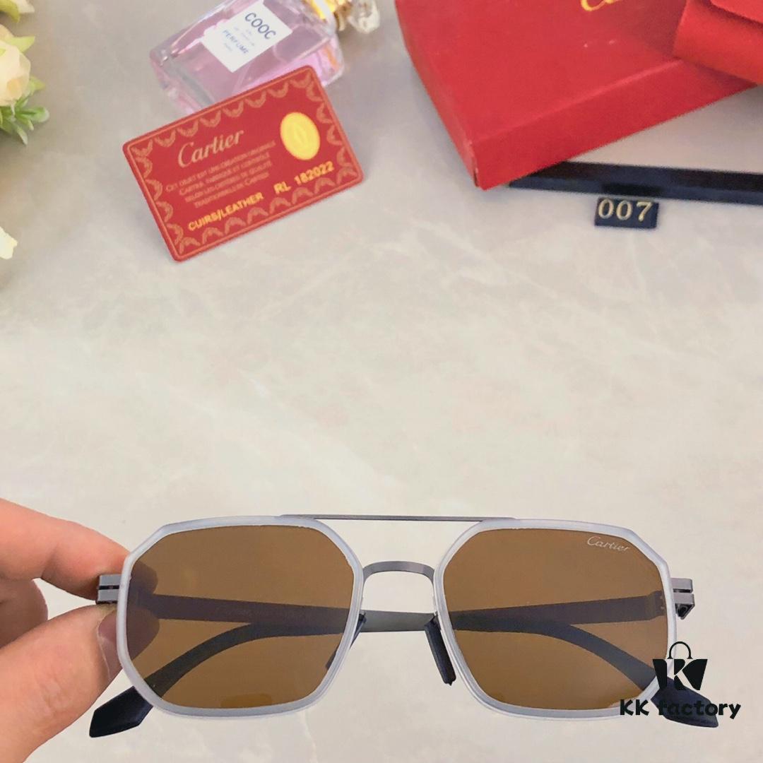 Cartier Double Bridge Sunglasses for Men, Stylish and Trendy Unisex Sun Glasses, Fashionable UV Protection Driving Eyewear