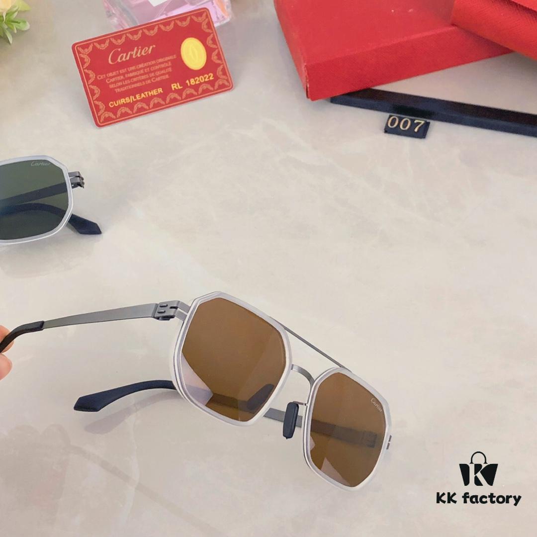 Cartier Double Bridge Sunglasses for Men, Stylish and Trendy Unisex Sun Glasses, Fashionable UV Protection Driving Eyewear