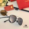 Cartier Men's New Stainless Steel Leather High-Definition Polarized Sunglasses, Pilot Metal Double-Bridge UV Protection Aviator Driving Glasses