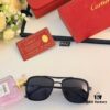 Cartier Men's Square Frame Polarized Sunglasses, Ultra-light Metal Frame UV Protection Sun Glasses for Driving