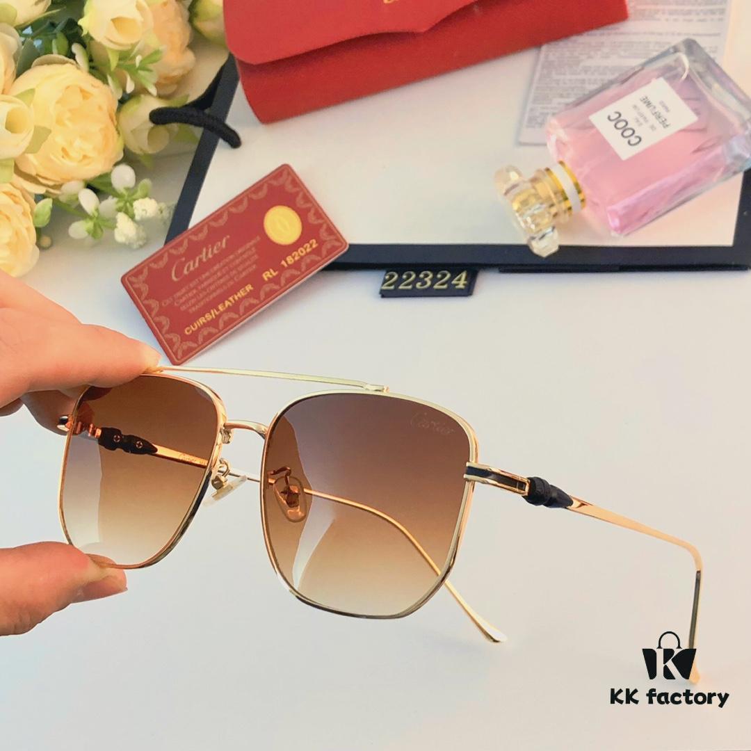Cartier Square Sunglasses, Same Style as Zhang Yishan, Fashionable Metal Frame Sunglasses for Men, Trendy Oversized Sun Glasses