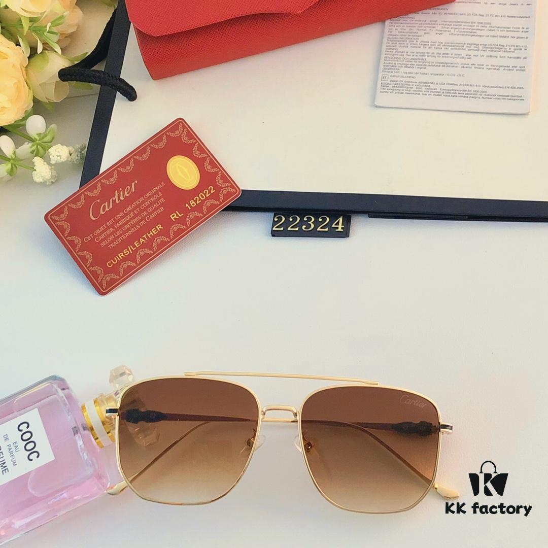 Cartier Square Sunglasses, Same Style as Zhang Yishan, Fashionable Metal Frame Sunglasses for Men, Trendy Oversized Sun Glasses