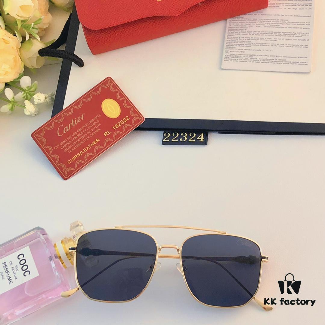 Cartier Square Sunglasses, Same Style as Zhang Yishan, Fashionable Metal Frame Sunglasses for Men, Trendy Oversized Sun Glasses